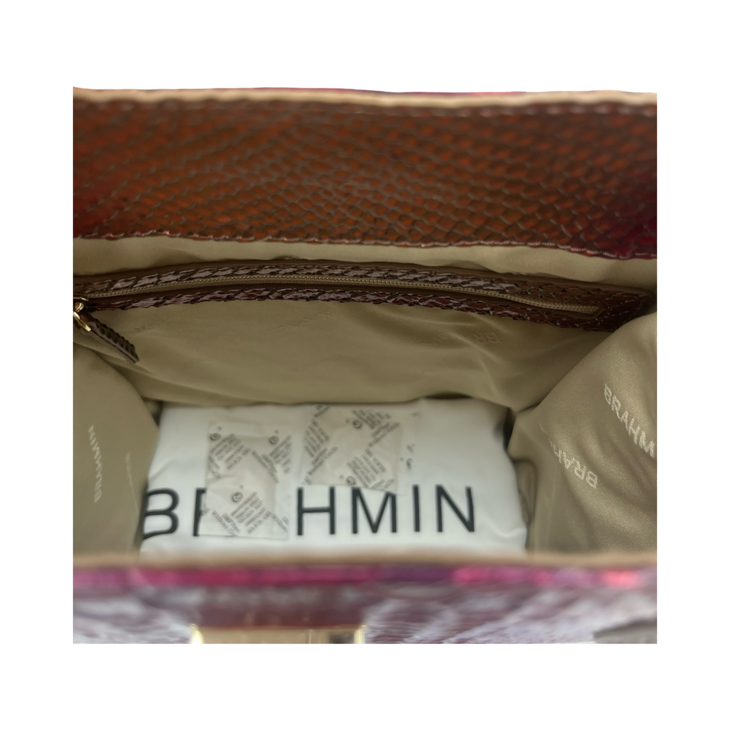 Tote Designer By Brahmin In Pink, Size:Medium