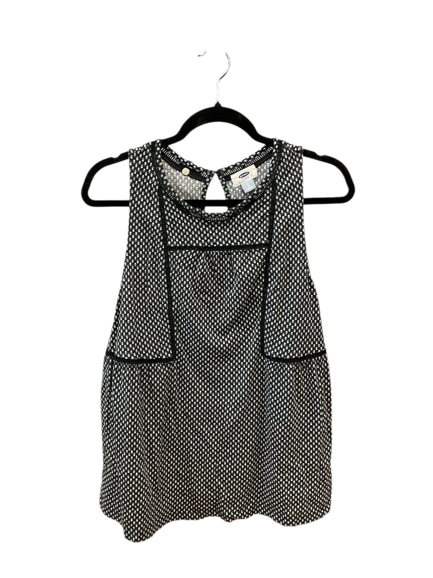 Top Sleeveless By Old Navy In Black & White, Size:L