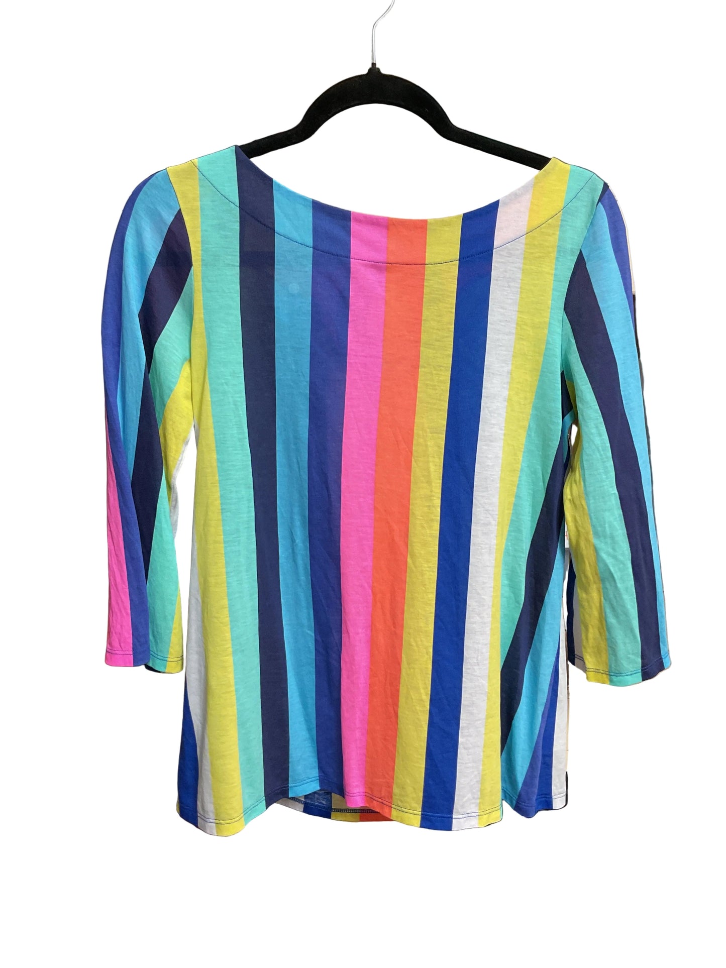 Top 3/4 Sleeve Designer By Lilly Pulitzer In Striped Pattern, Size:S