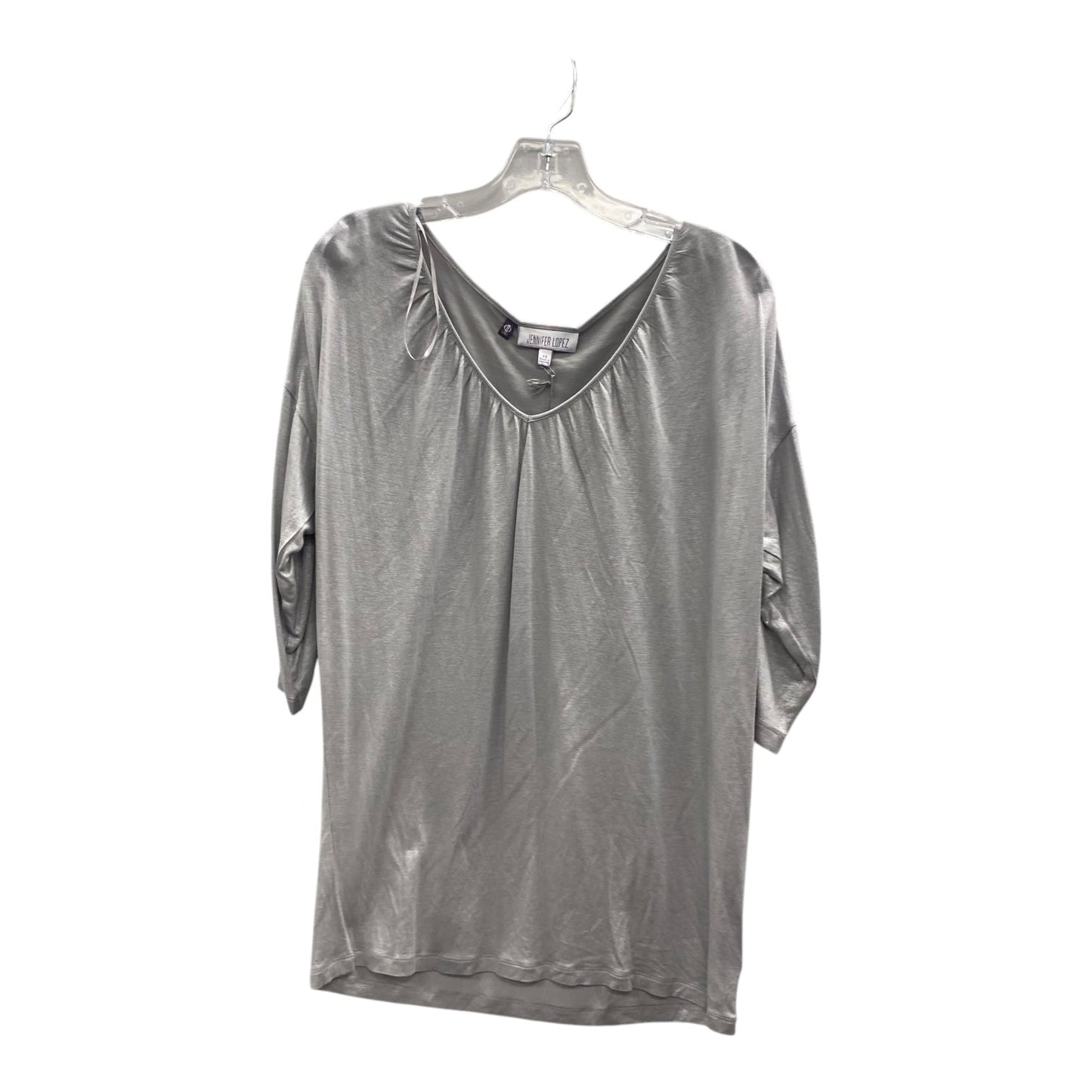 Top 3/4 Sleeve By Jennifer Lopez In Grey, Size:Xs