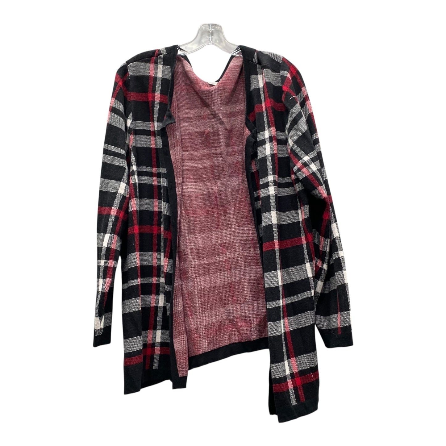 Cardigan By Cj Banks In Black & Red, Size:3X