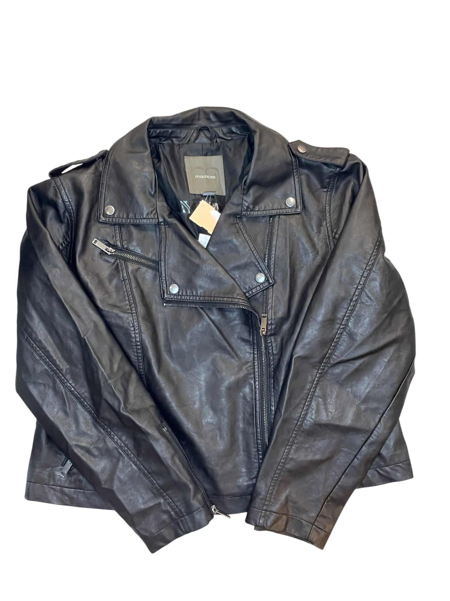 Jacket Moto By Maurices In Black, Size:Xl