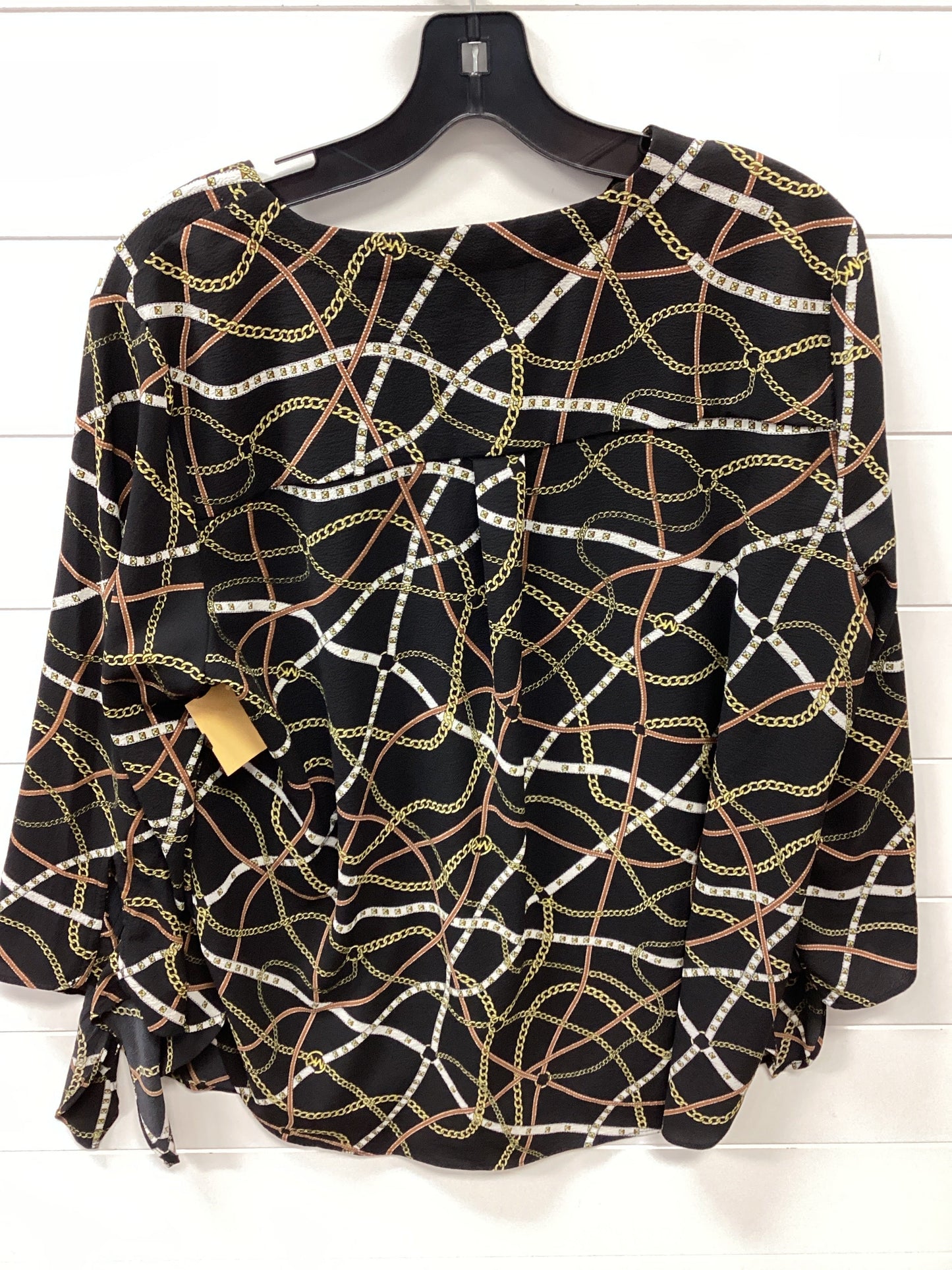 Blouse Ls By Michael By Michael Kors In Black, Size:L