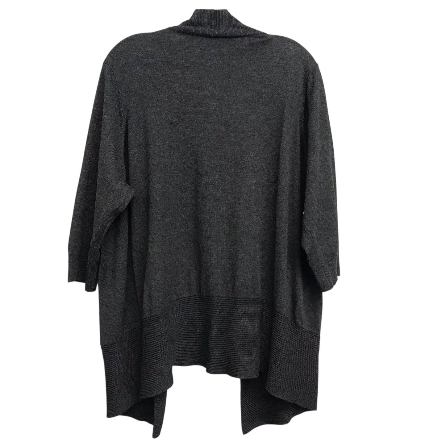 Sweater Cardigan By Joan Vass In Grey, Size:2X