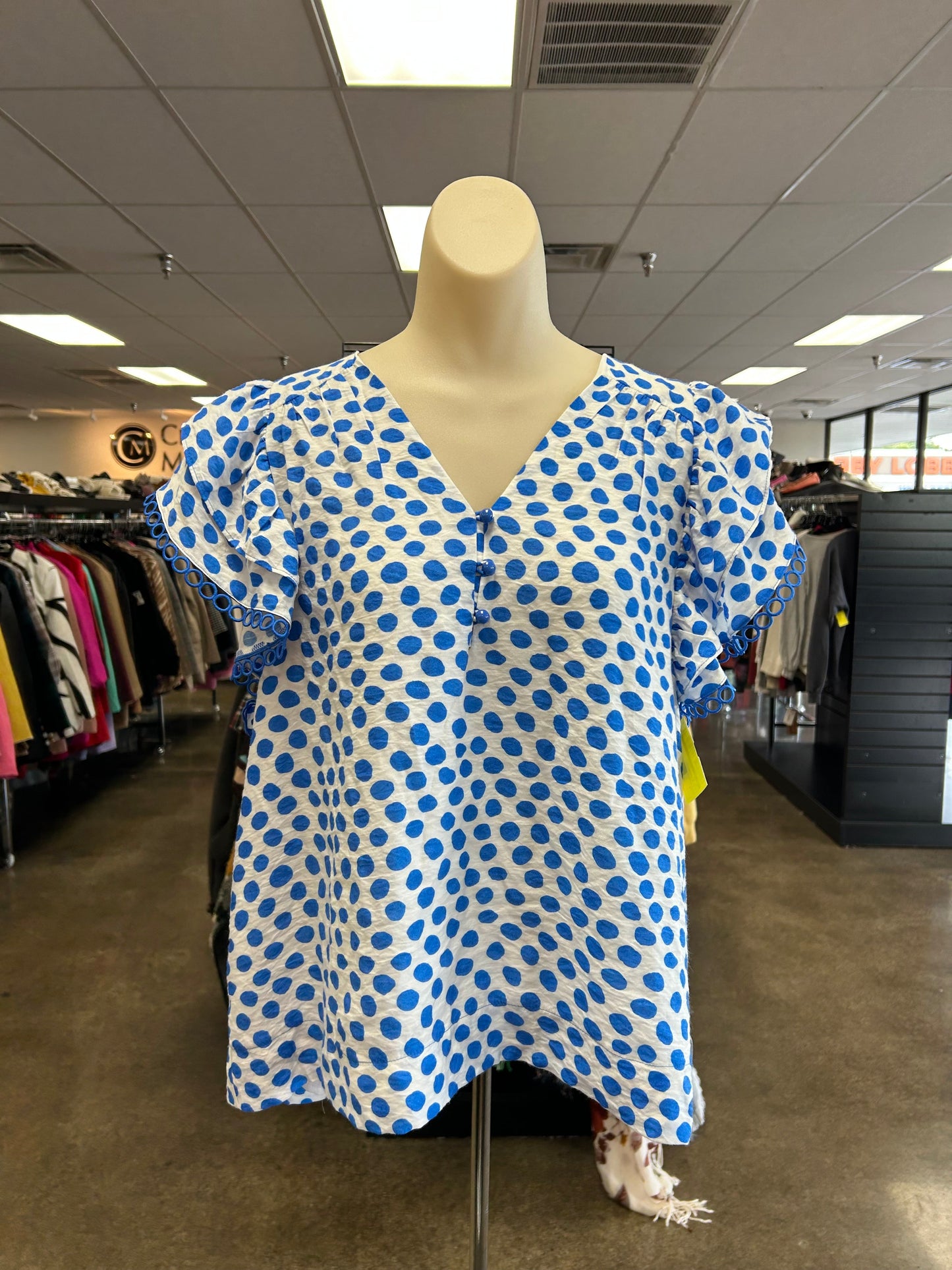 Top Ss By Joy Joy In Blue & White, Size:L