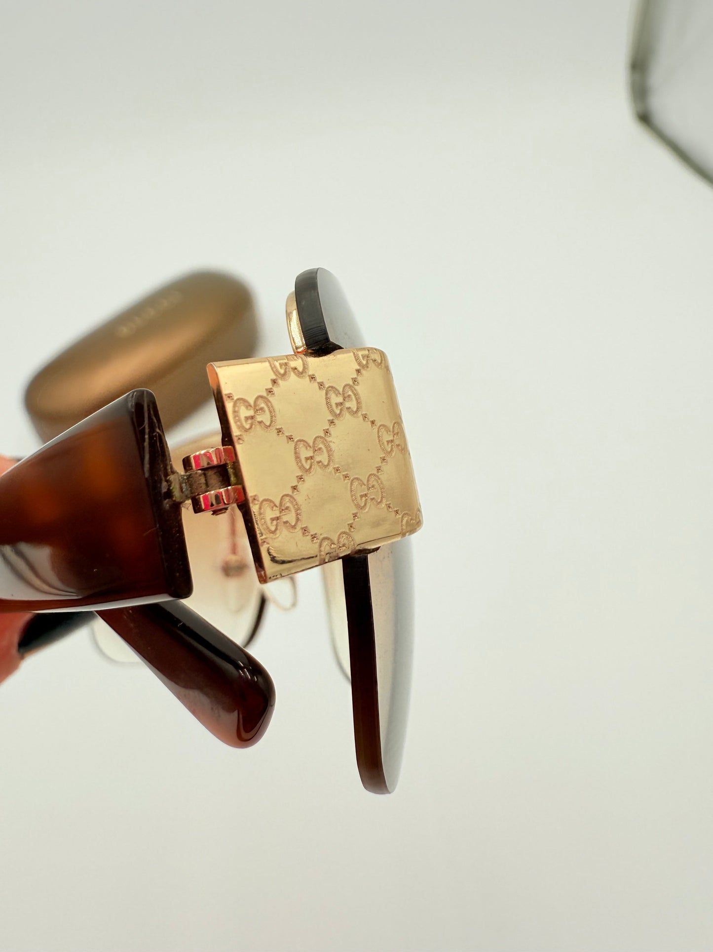 Sunglasses Luxury Designer By Gucci In Brown