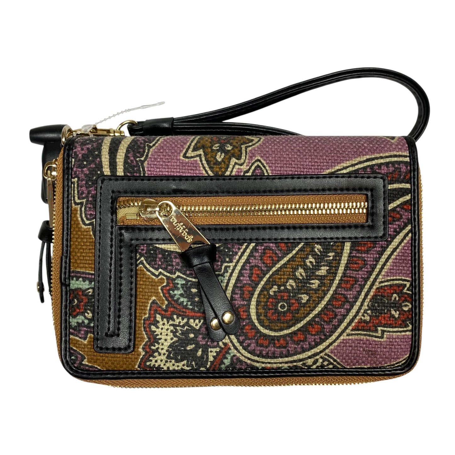 Wristlet Designer By Spartina In Black & Purple, Size:Medium