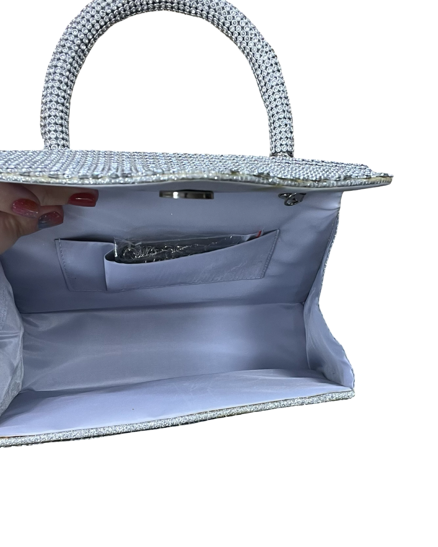 Handbag By Clothes Mentor In Silver, Size:Small