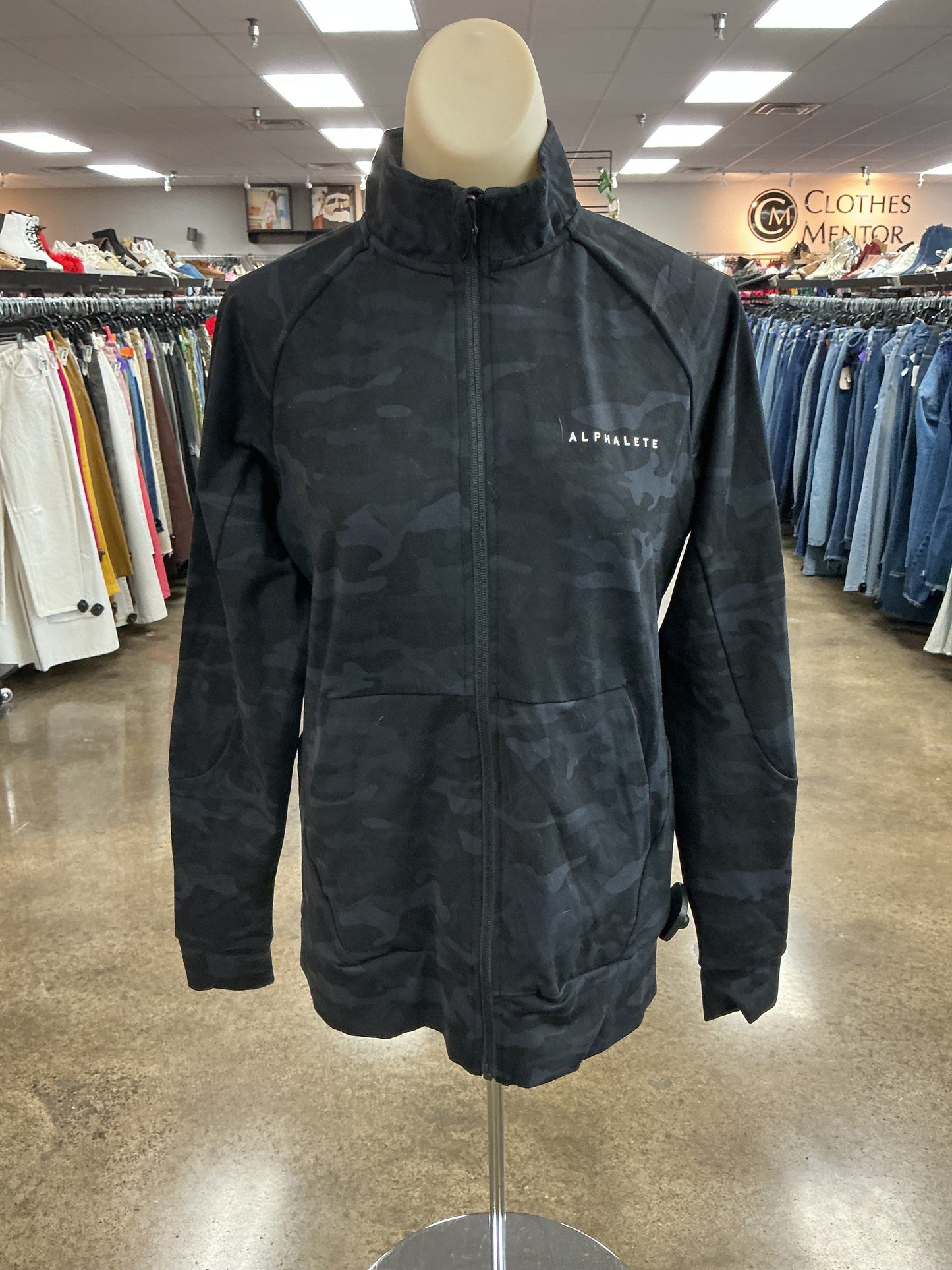 Athletic Jacket By Alphalete In Black & Grey, Size:S