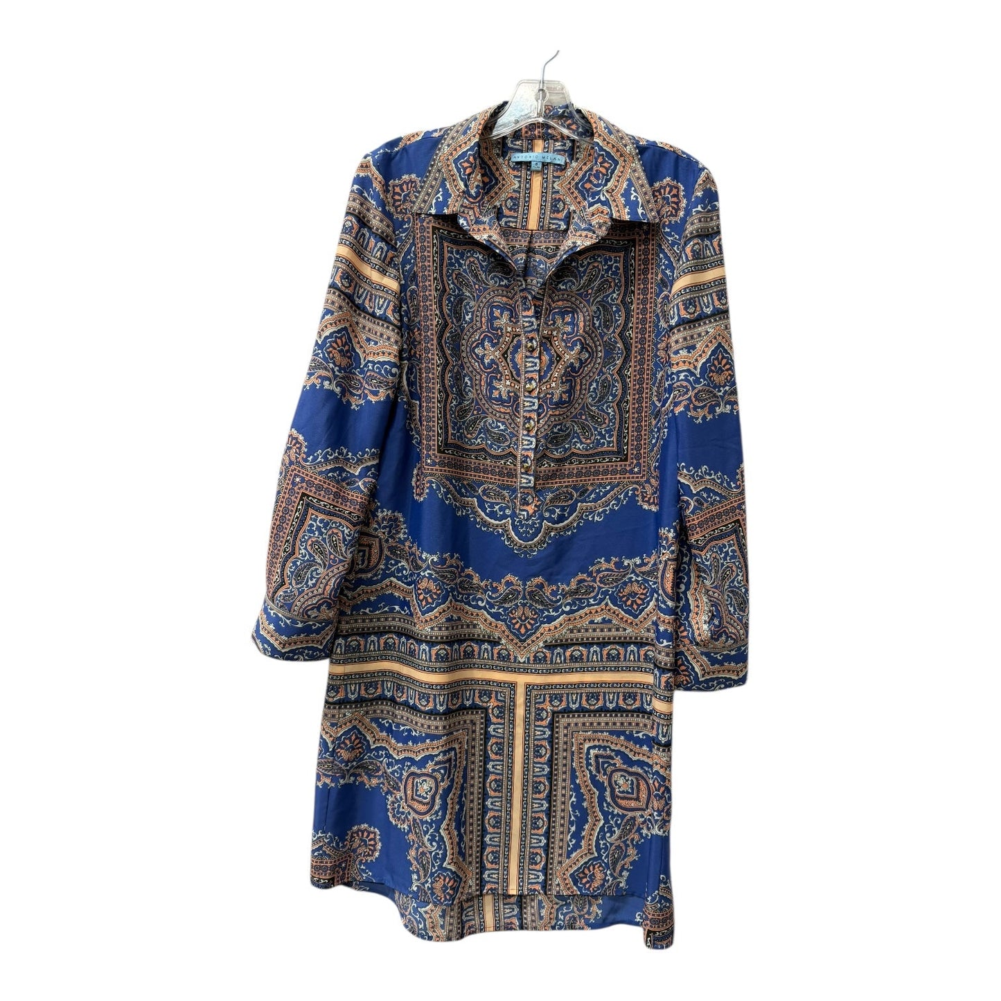 Dress Casual Midi By Antonio Melani In Blue & Orange, Size:6