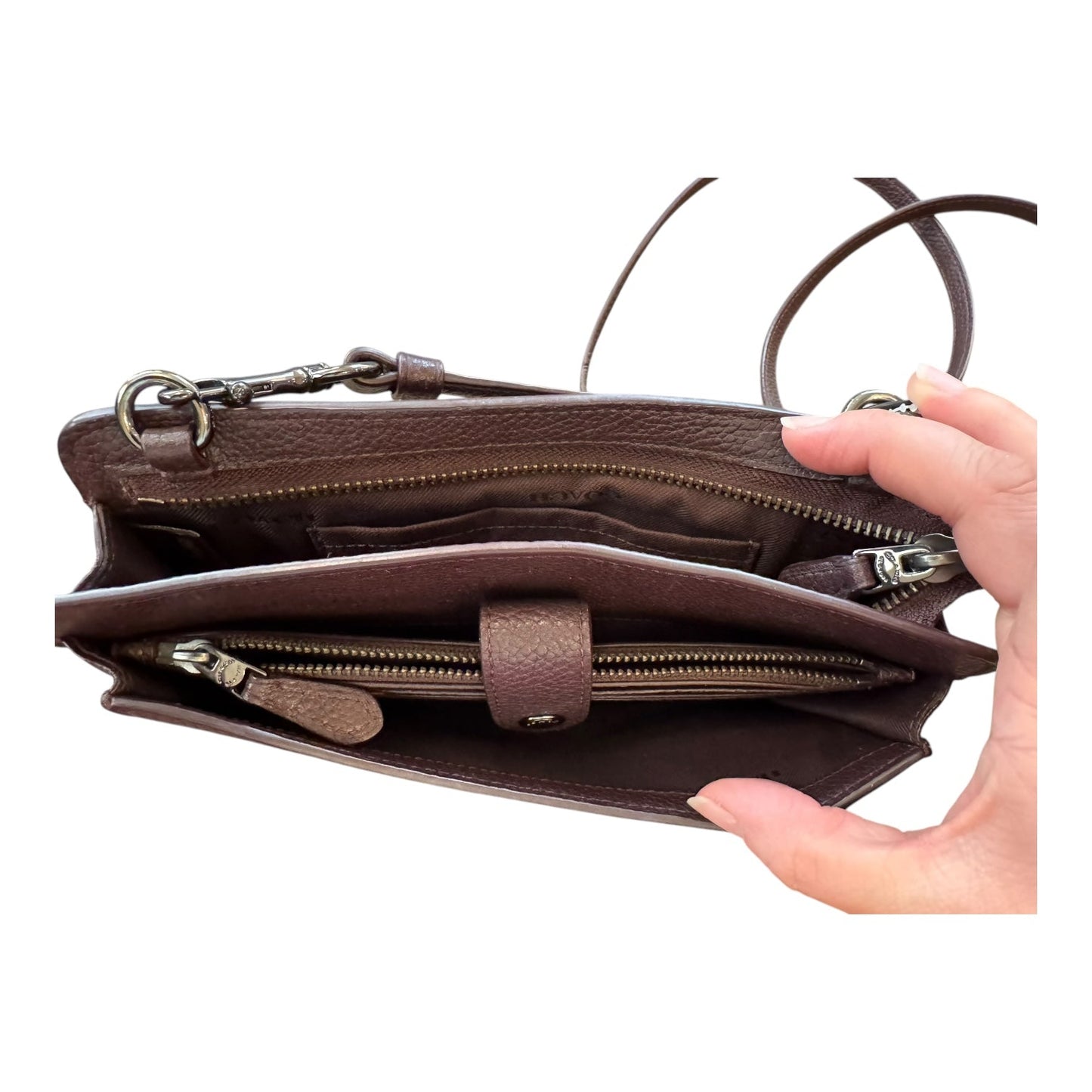 Handbag Designer By Coach In Maroon, Size:Small