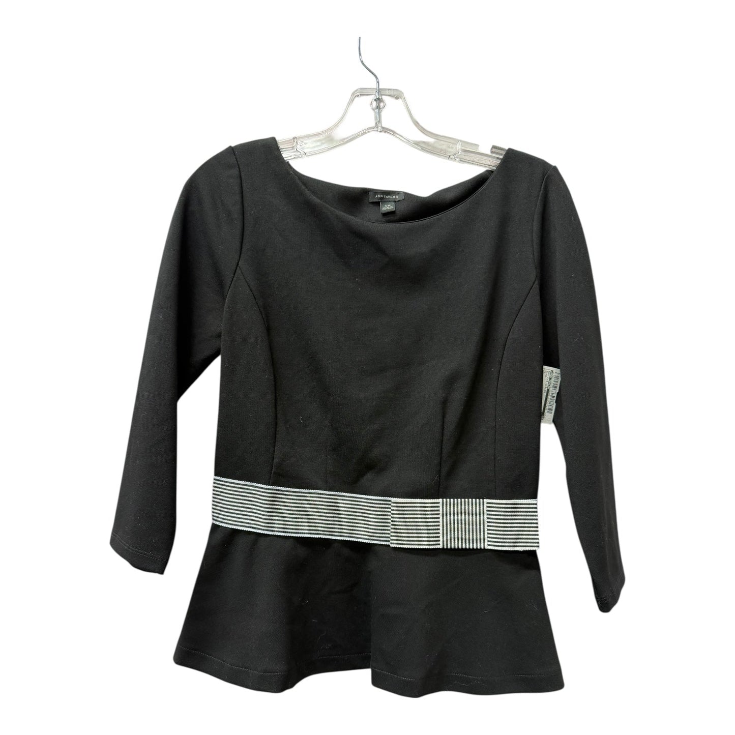 Top 3/4 Sleeve By Ann Taylor In Black, Size:Xs