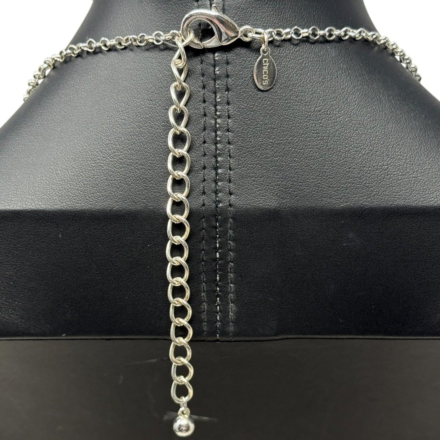 Silver-Tone Geometric Statement Necklace By Chico’s