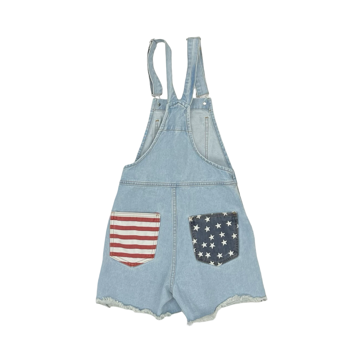 Shortalls By Pink Lily In Blue Red & White, Size:Xs
