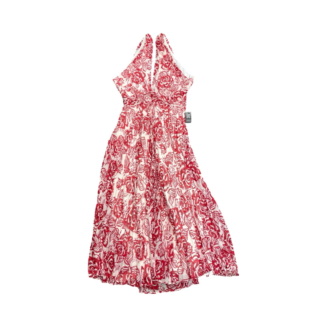 Dress Party Long By Express In Red & White, Size:L