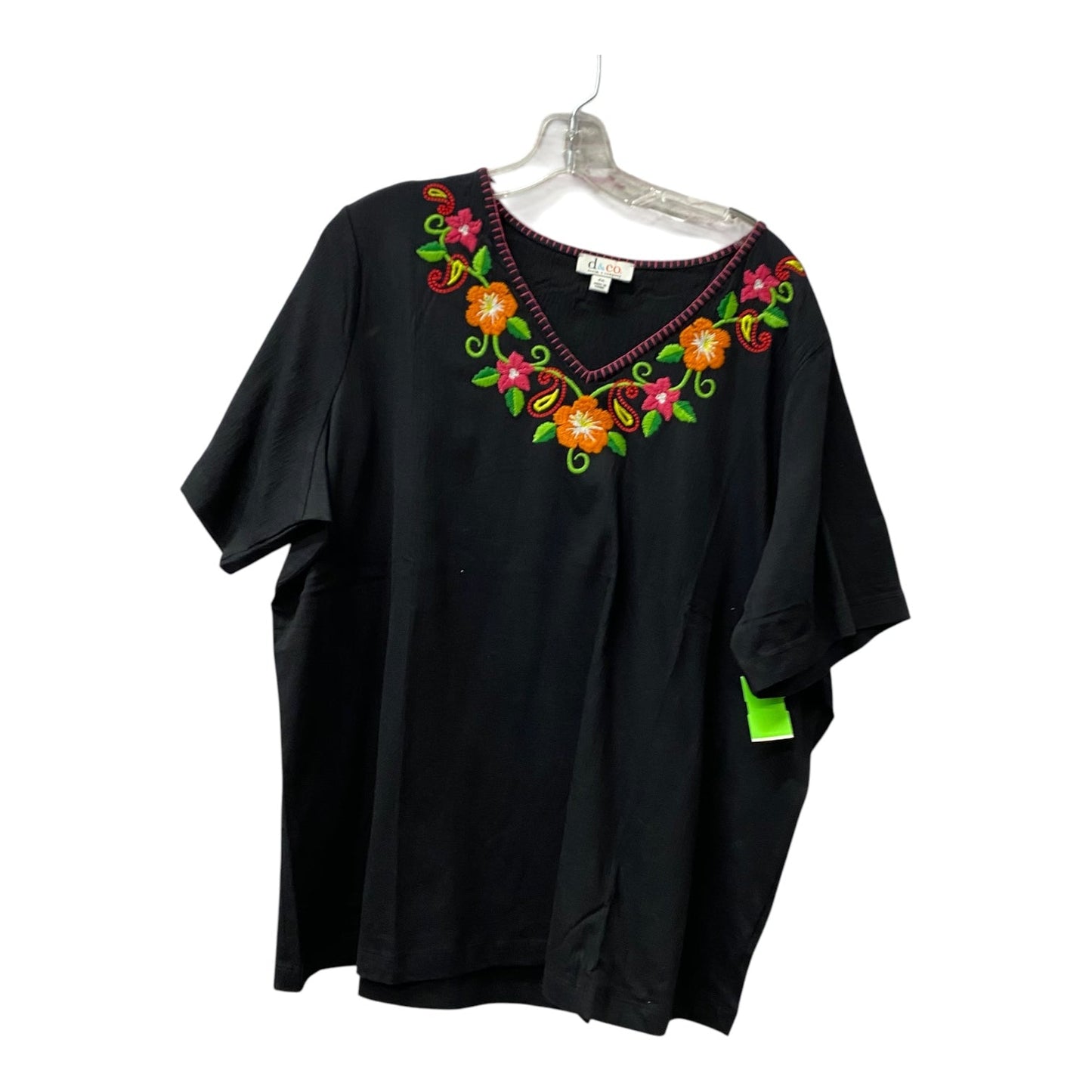 Top Ss By Denim And Co Qvc In Black , Size:2X