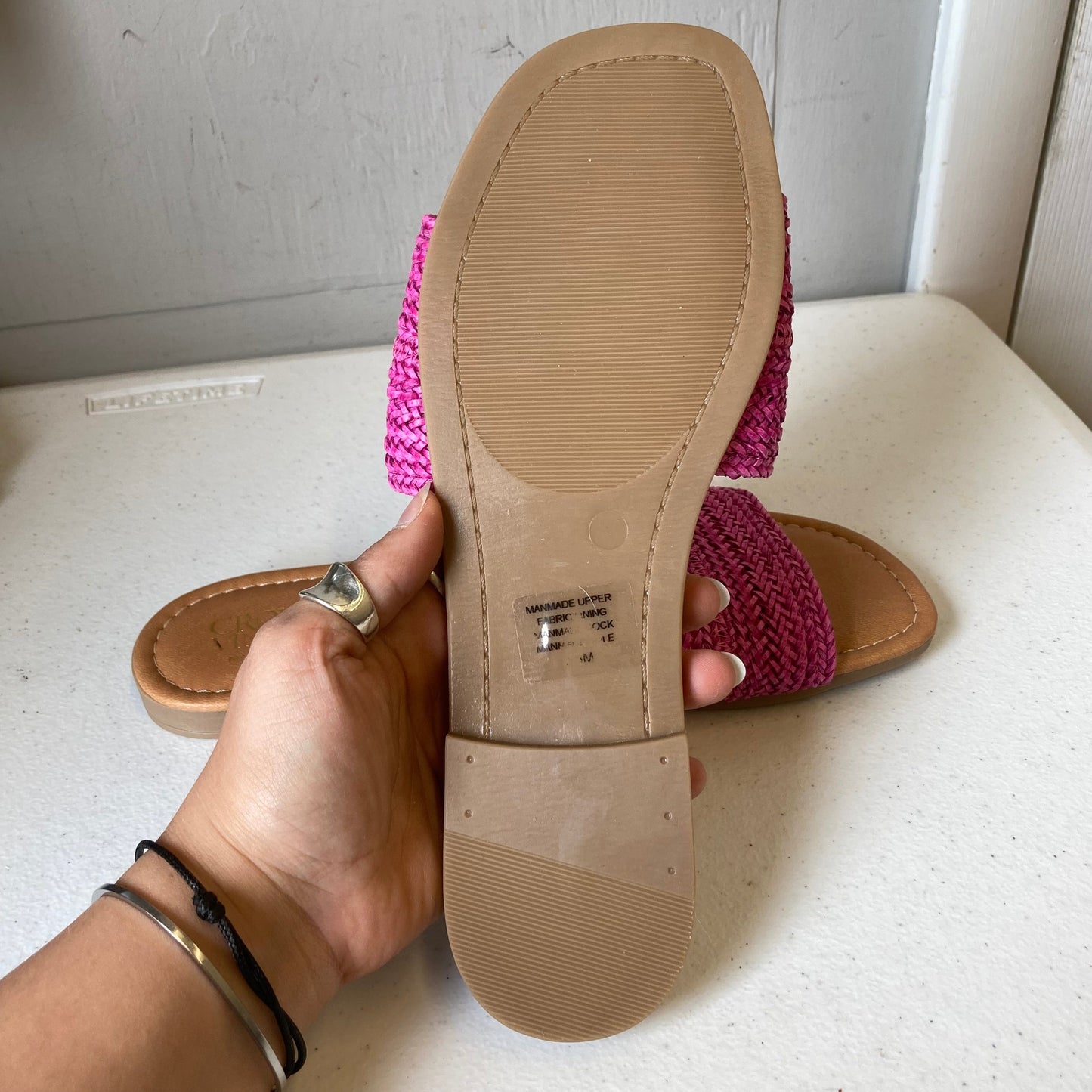 Sandals Flats By Crown Vintage In Pink, Size:7.5