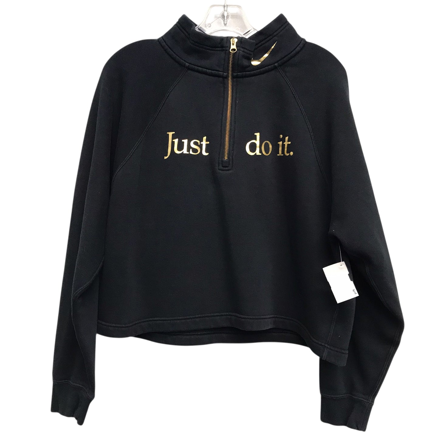 Athletic Sweatshirt Collar By Nike Apparel In Black, Size:L