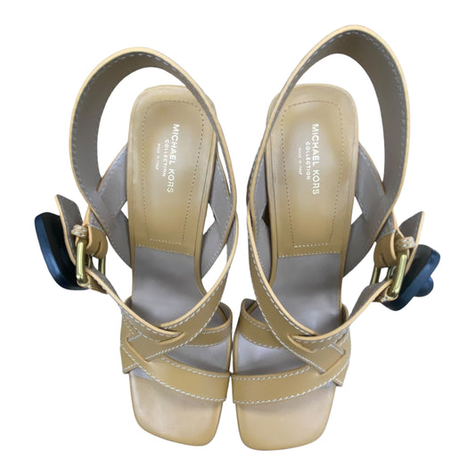 Sandals Designer By Michael Kors In Tan, Size:8.5