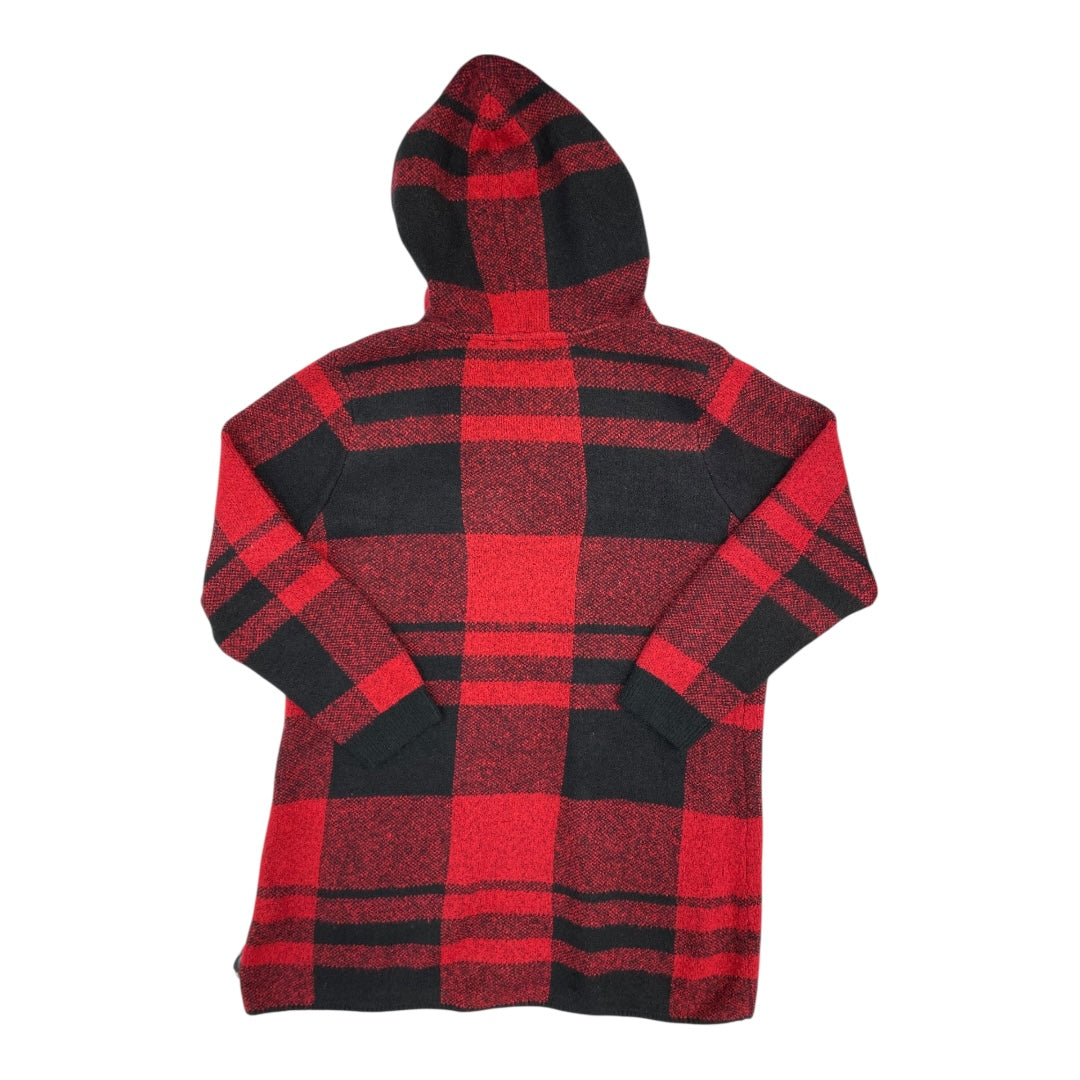 Sweater Cardigan By Christopher And Banks In Plaid Pattern, Size:L