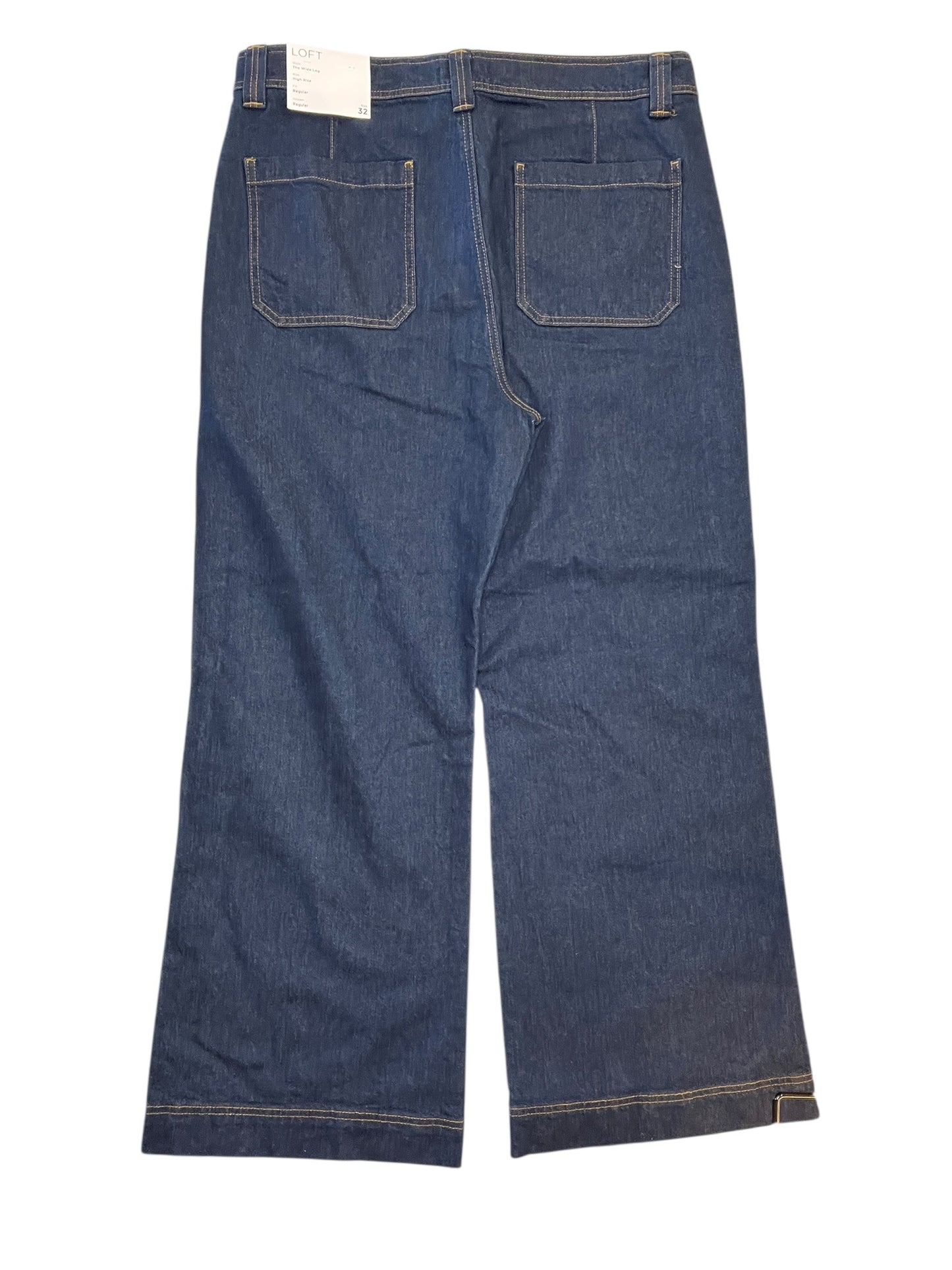 Jeans Wide Leg By Loft In Blue Denim, Size:14