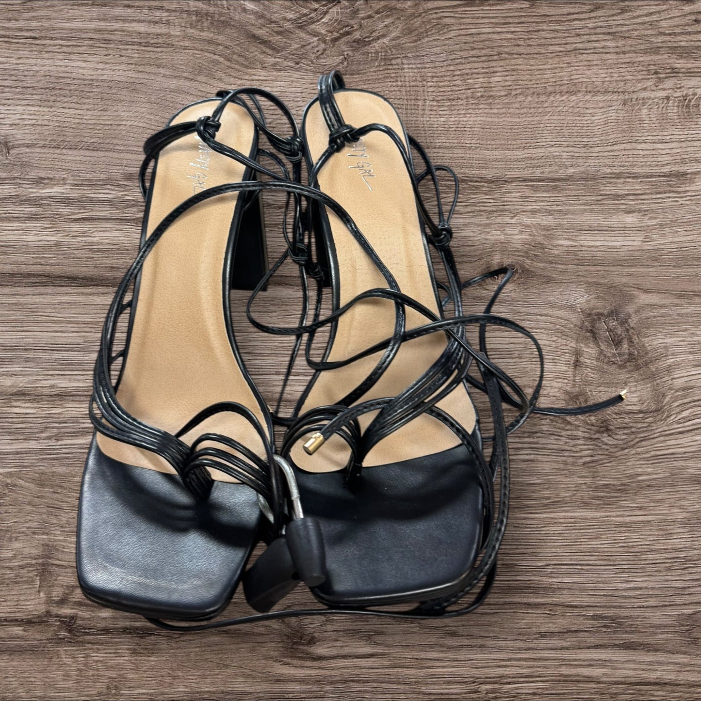 Sandals Heels Block By Nasty Gal In Black, Size: 8