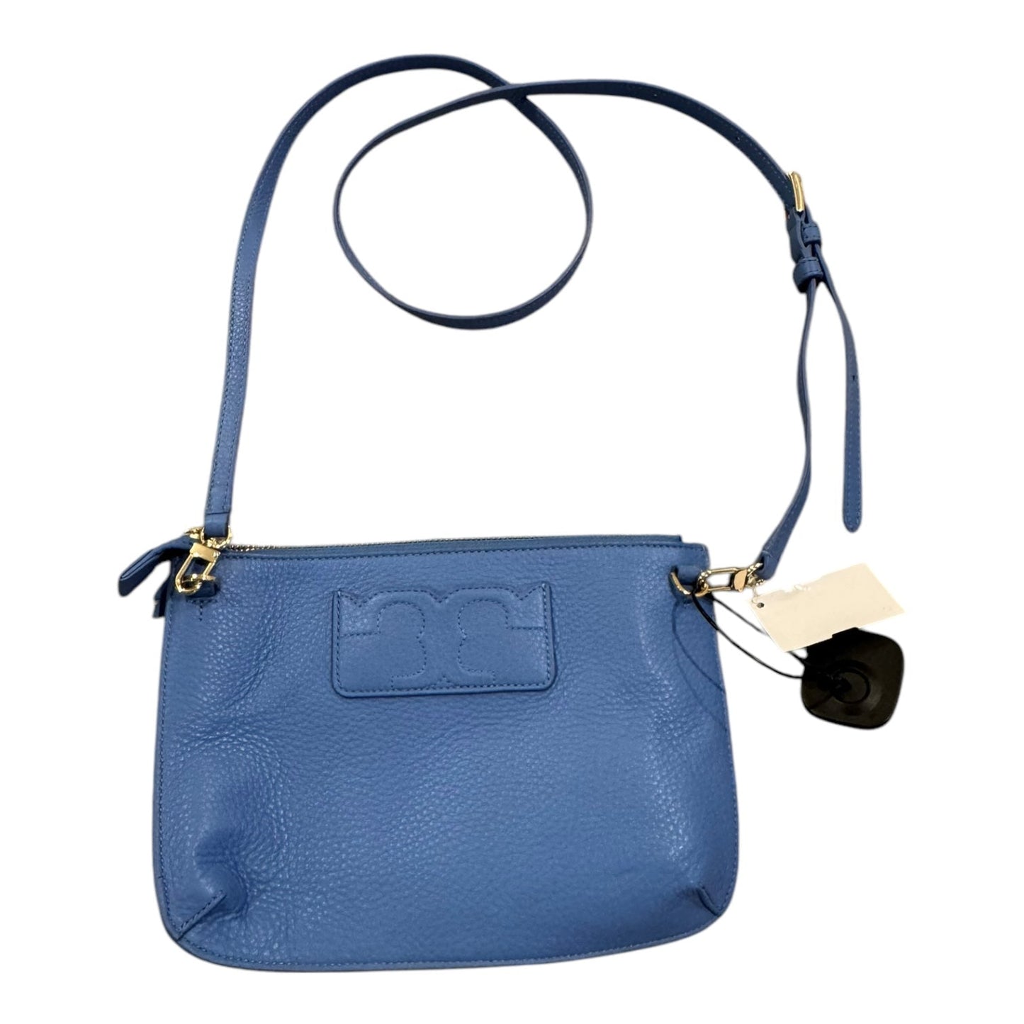 Handbag Designer By Tory Burch In Blue & Gold, Size:Small