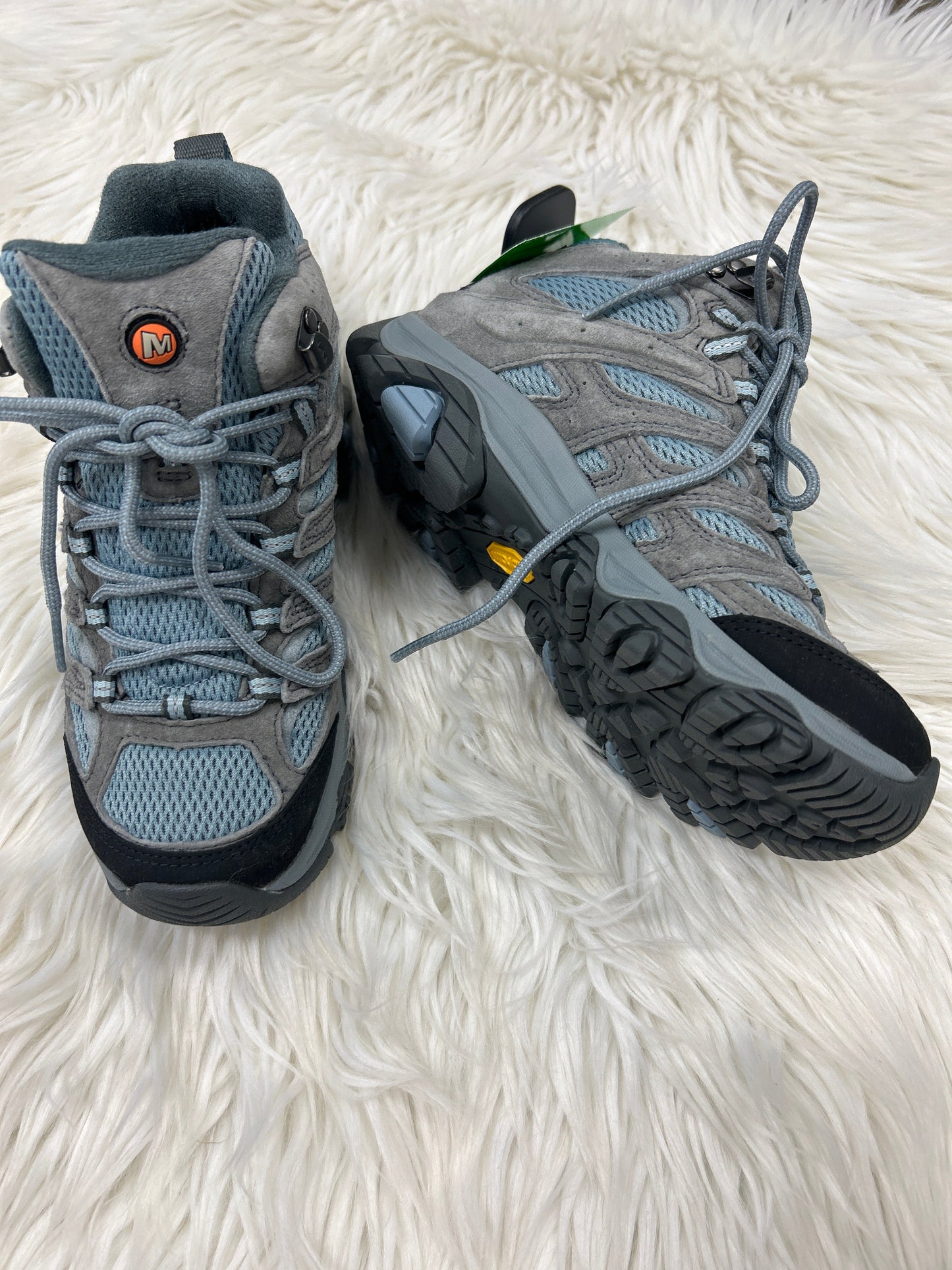 Boots Hiking By Merrell In Blue & Grey, Size:6.5