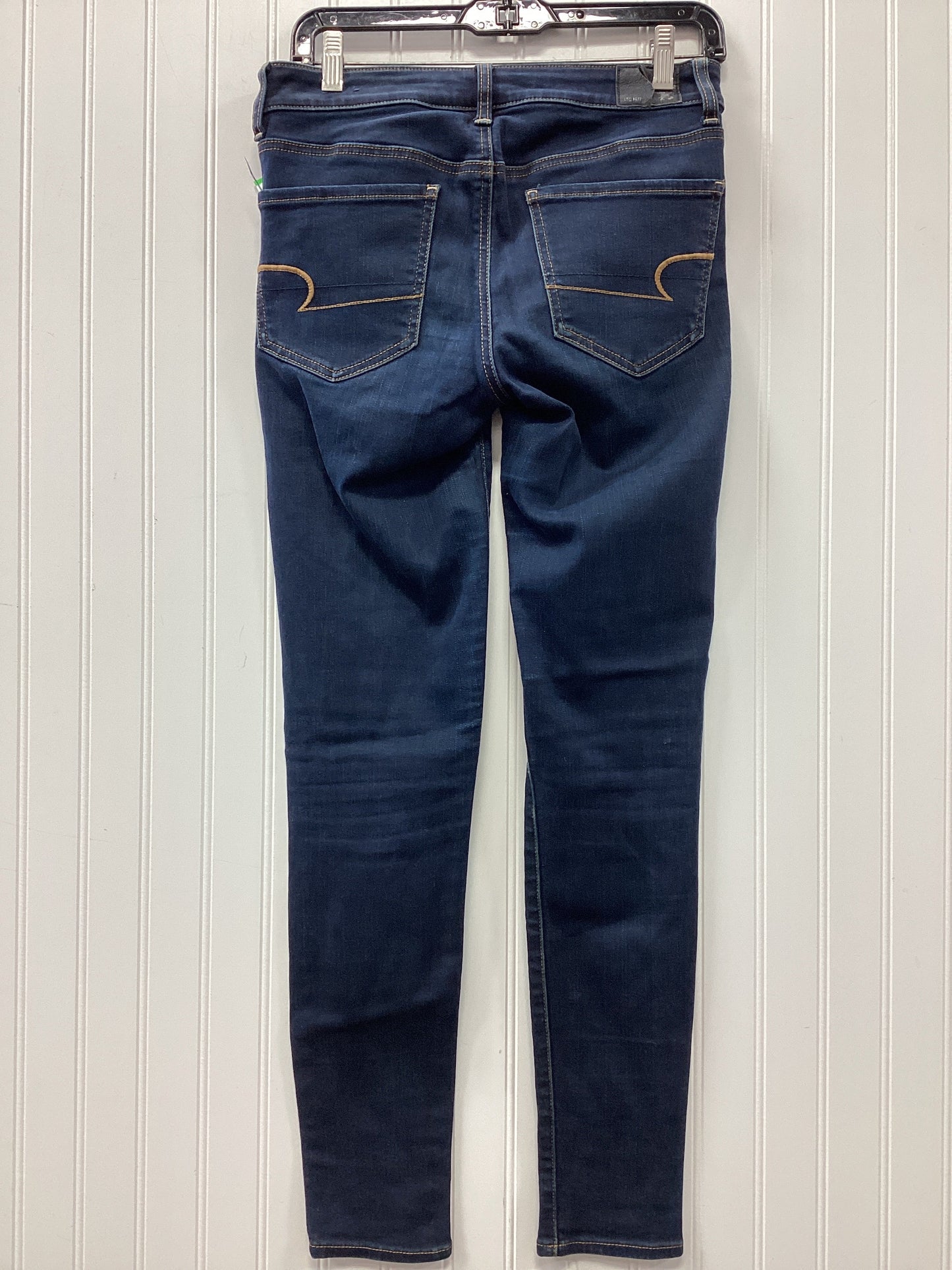 Jeans Skinny By American Eagle In Blue Denim, Size:6