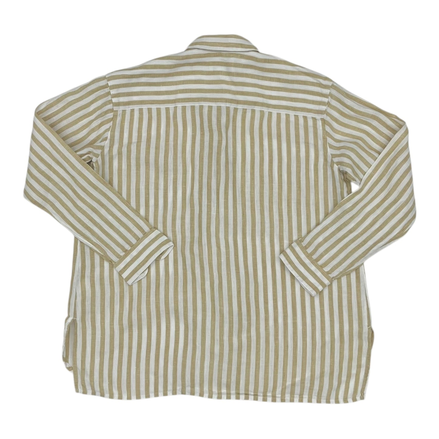 Blouse Ls By J. Jill In Tan & White, Size:Xs