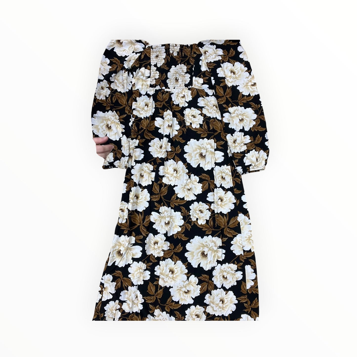 Dress Casual Midi By Old Navy In Brown & Cream, Size:M