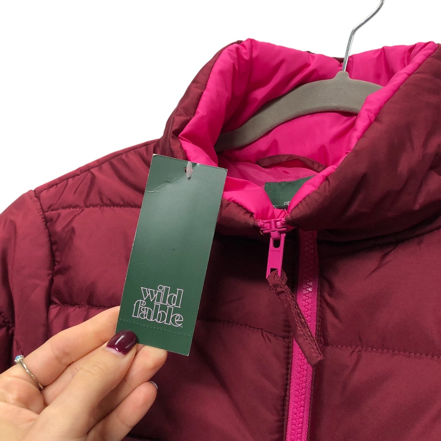 Jacket Puffer & Quilted By Wild Fable In Maroon, Size:M