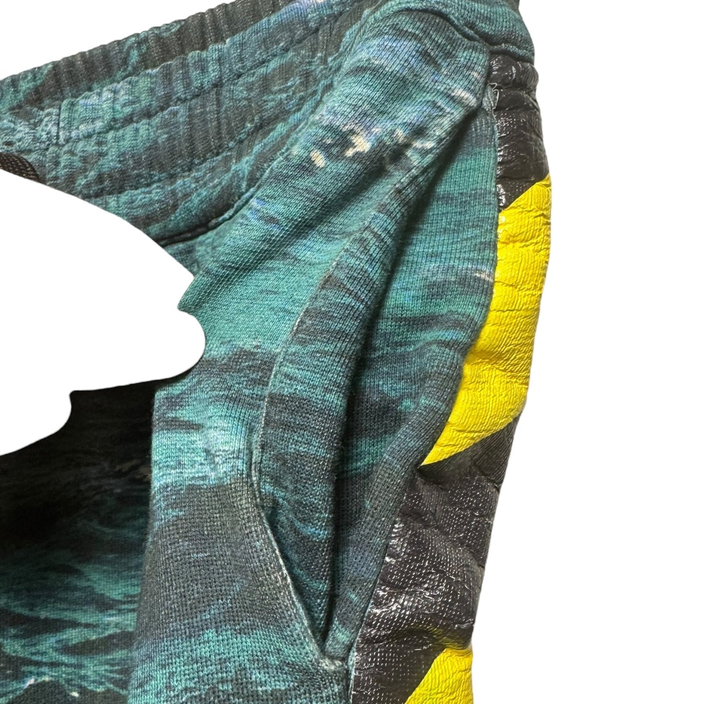 Tape Detail Sea Print Track Pants Luxury Designer By Burberry In Deep Teal, Size: M