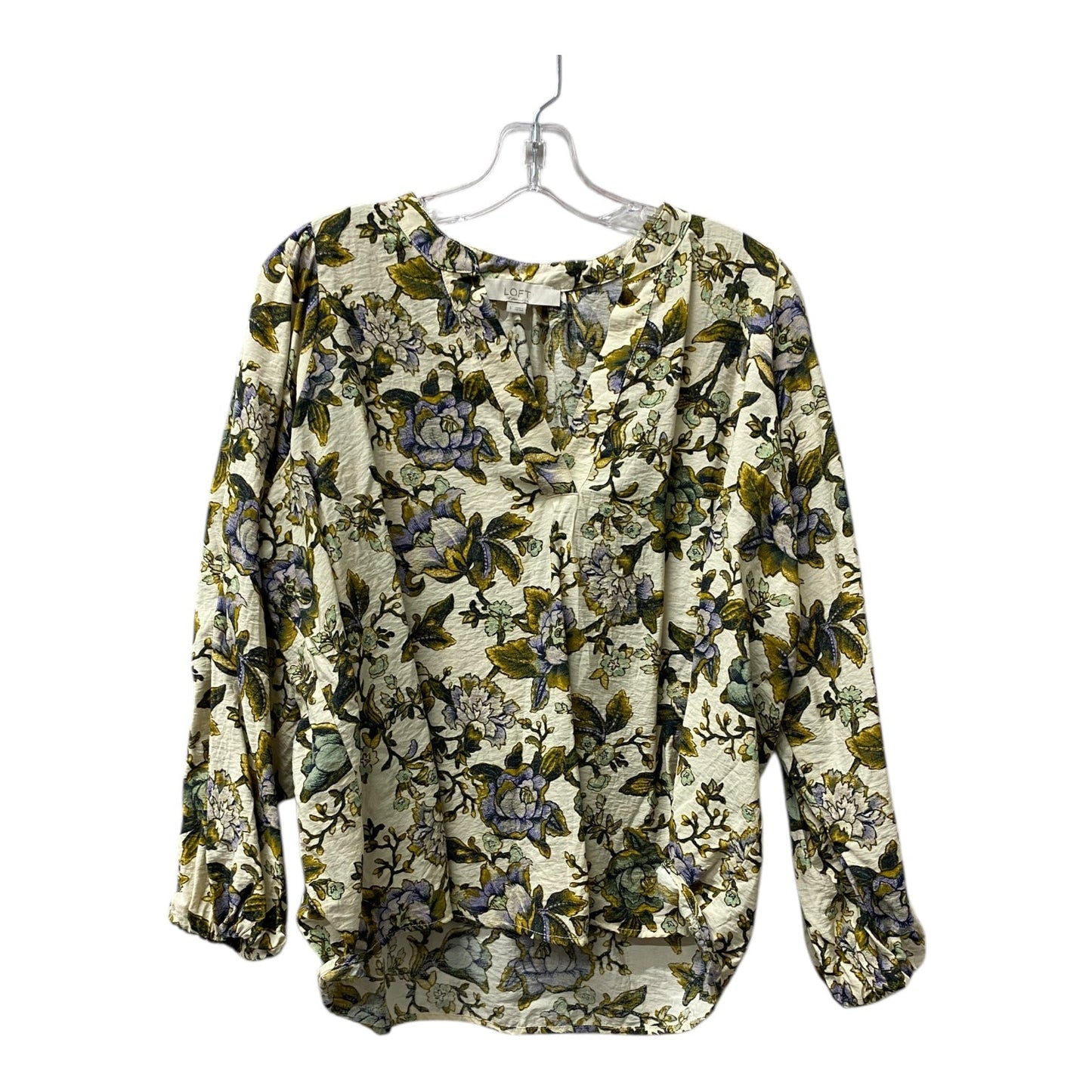 Top Ls By Loft In Cream & Green, Size:S