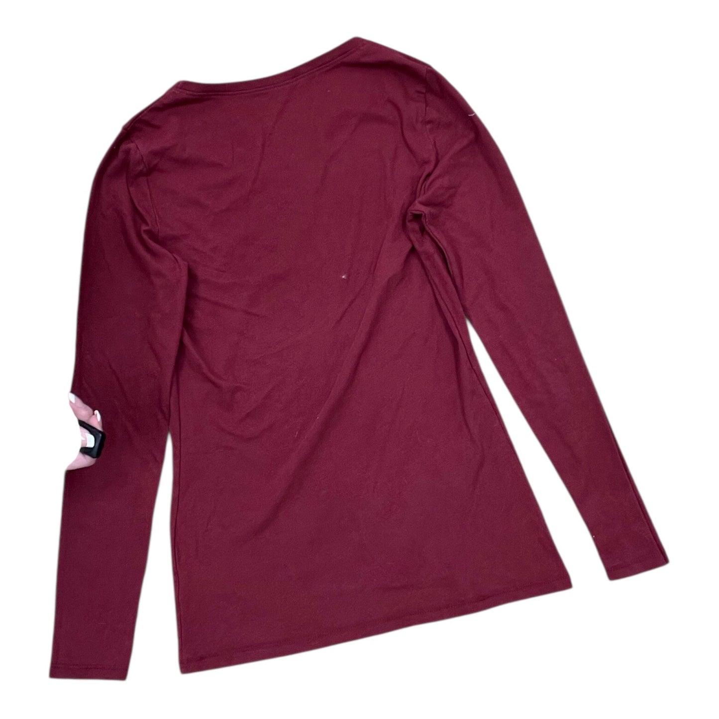 Top Ls Basic By No Boundaries In Maroon, Size:S