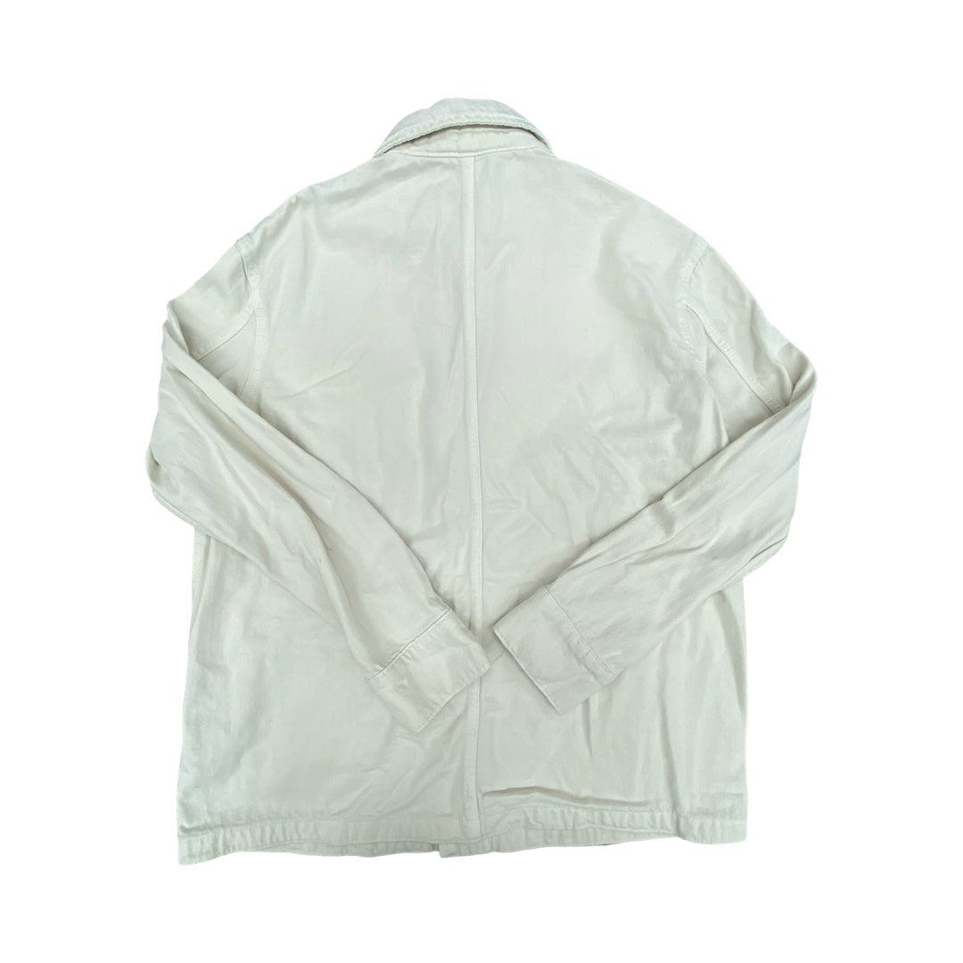 Jacket Denim By Zara In Cream Denim, Size:S