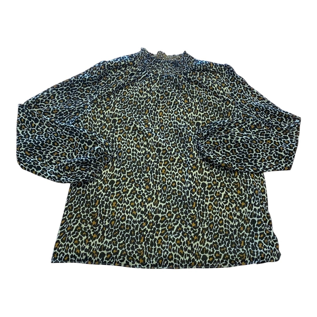 Top Ls By J. Crew In Animal Print, Size:M