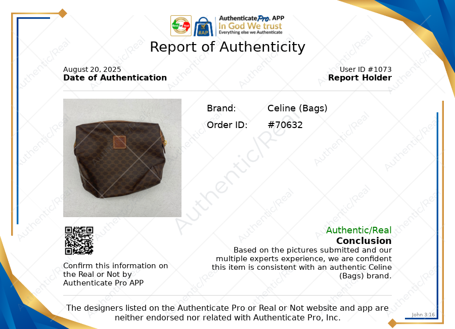 Makeup Bag Luxury Designer By Celine In Brown, Size:Medium