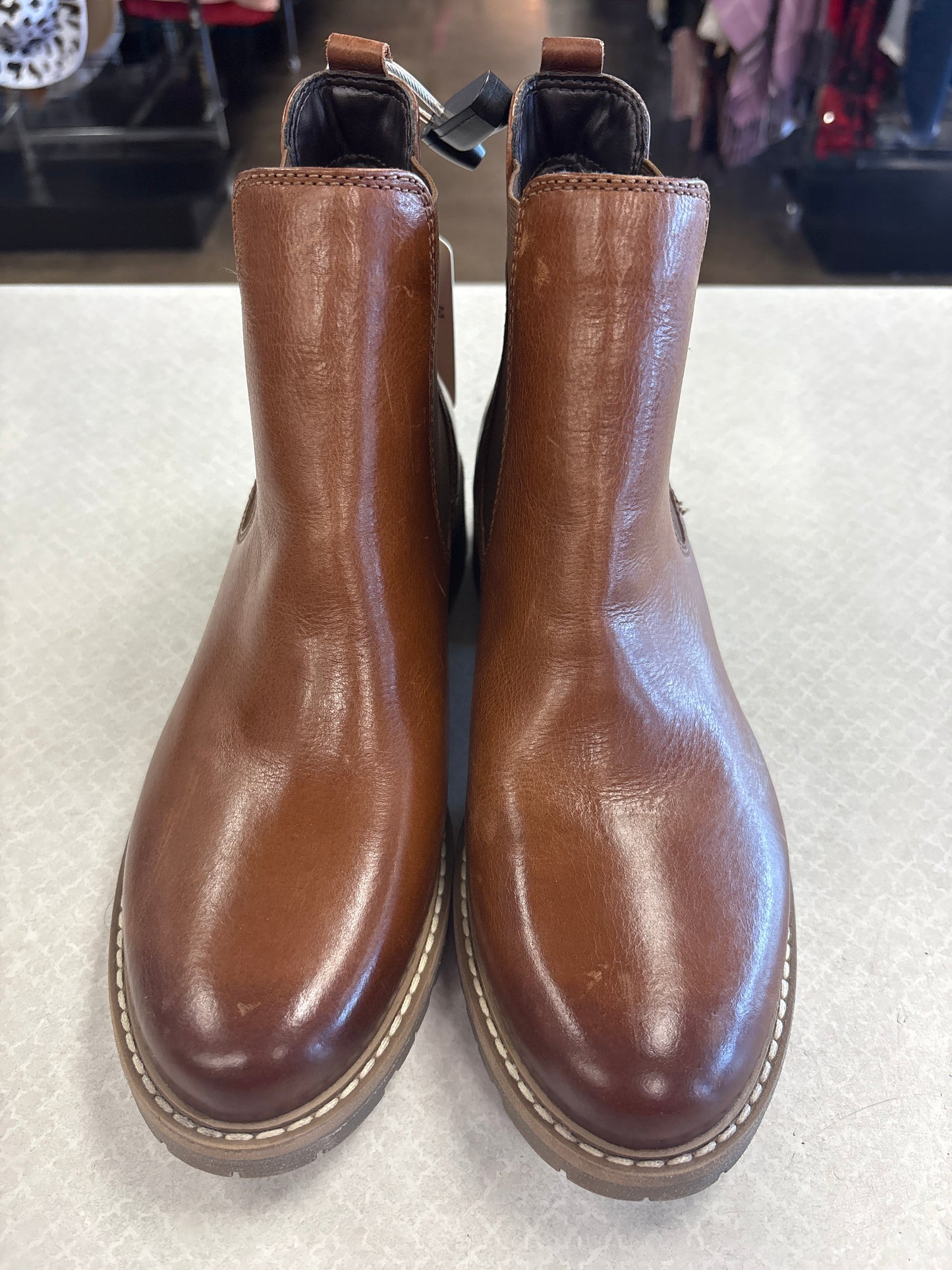 Boots Ankle Heels By Telluride In Brown, Size:9.5
