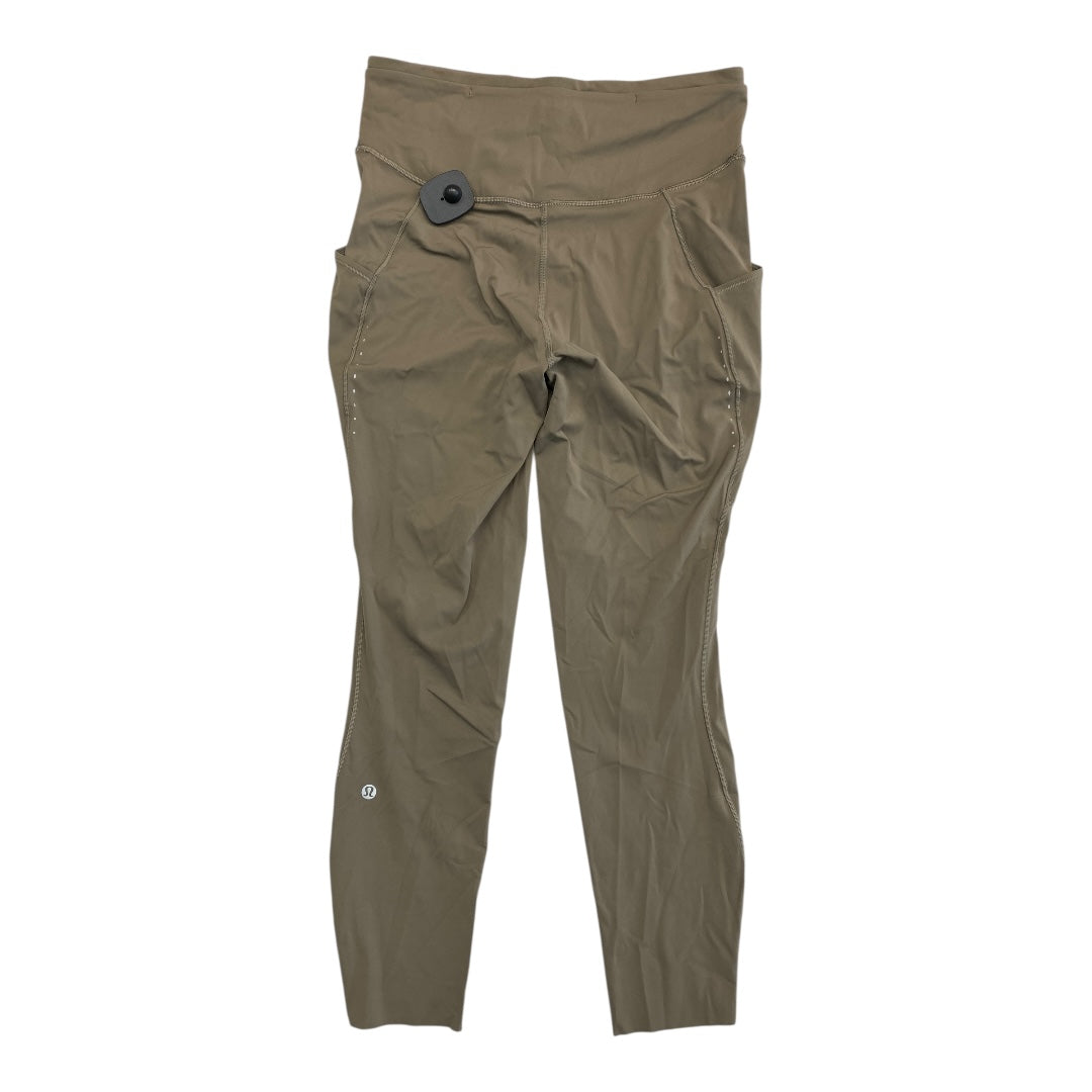Athletic Leggings By Lululemon In Taupe, Size:10