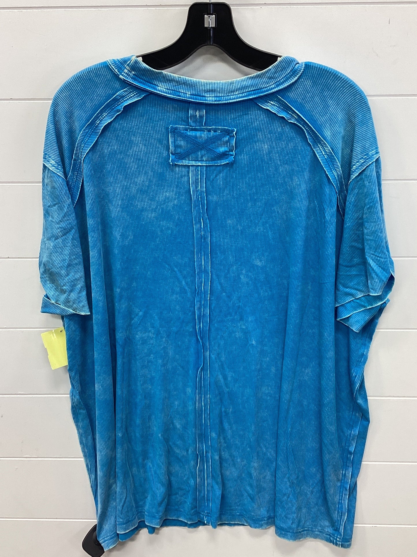 Top Ss By Zenana Outfitters In Blue, Size:1X