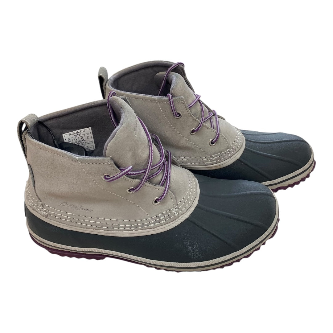 Boots Snow By Eddie Bauer In Blue & Grey, Size:10