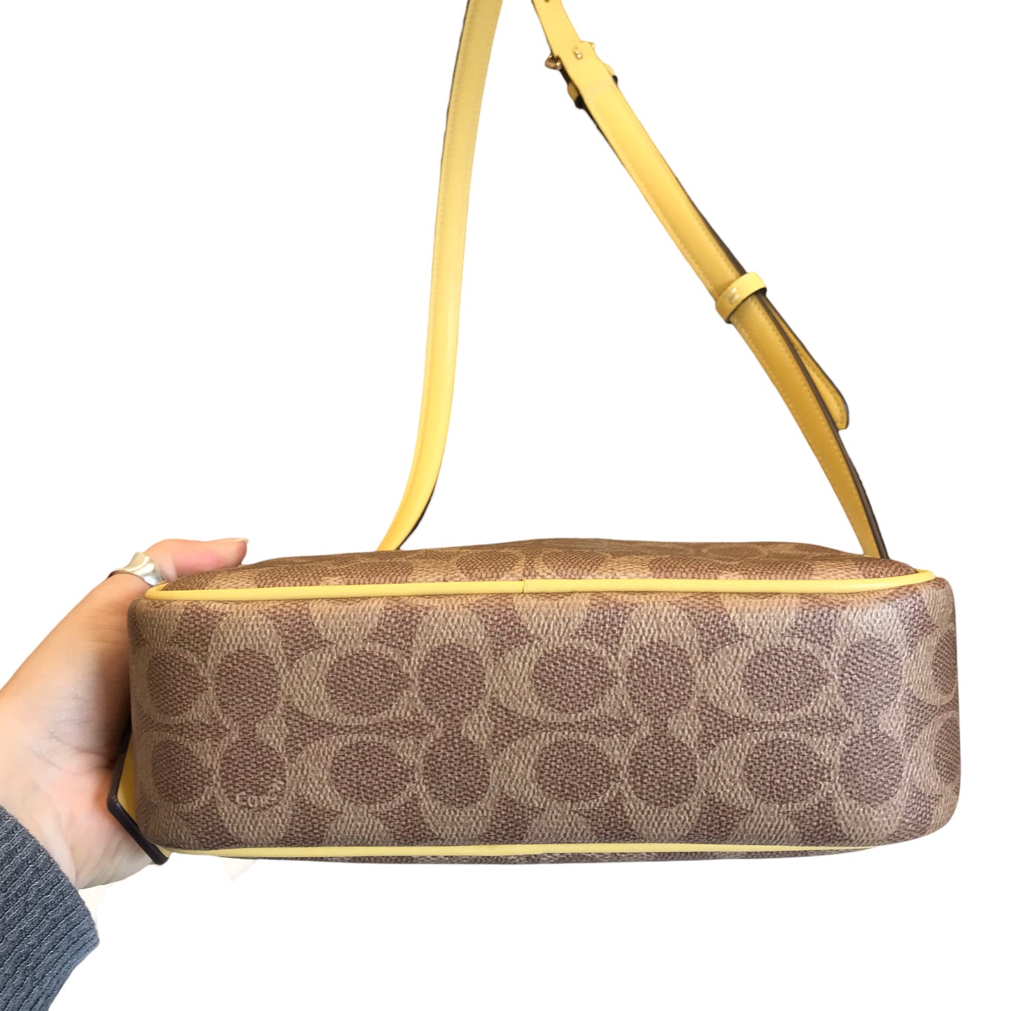 Crossbody Designer By Coach In Tan, Size:Medium
