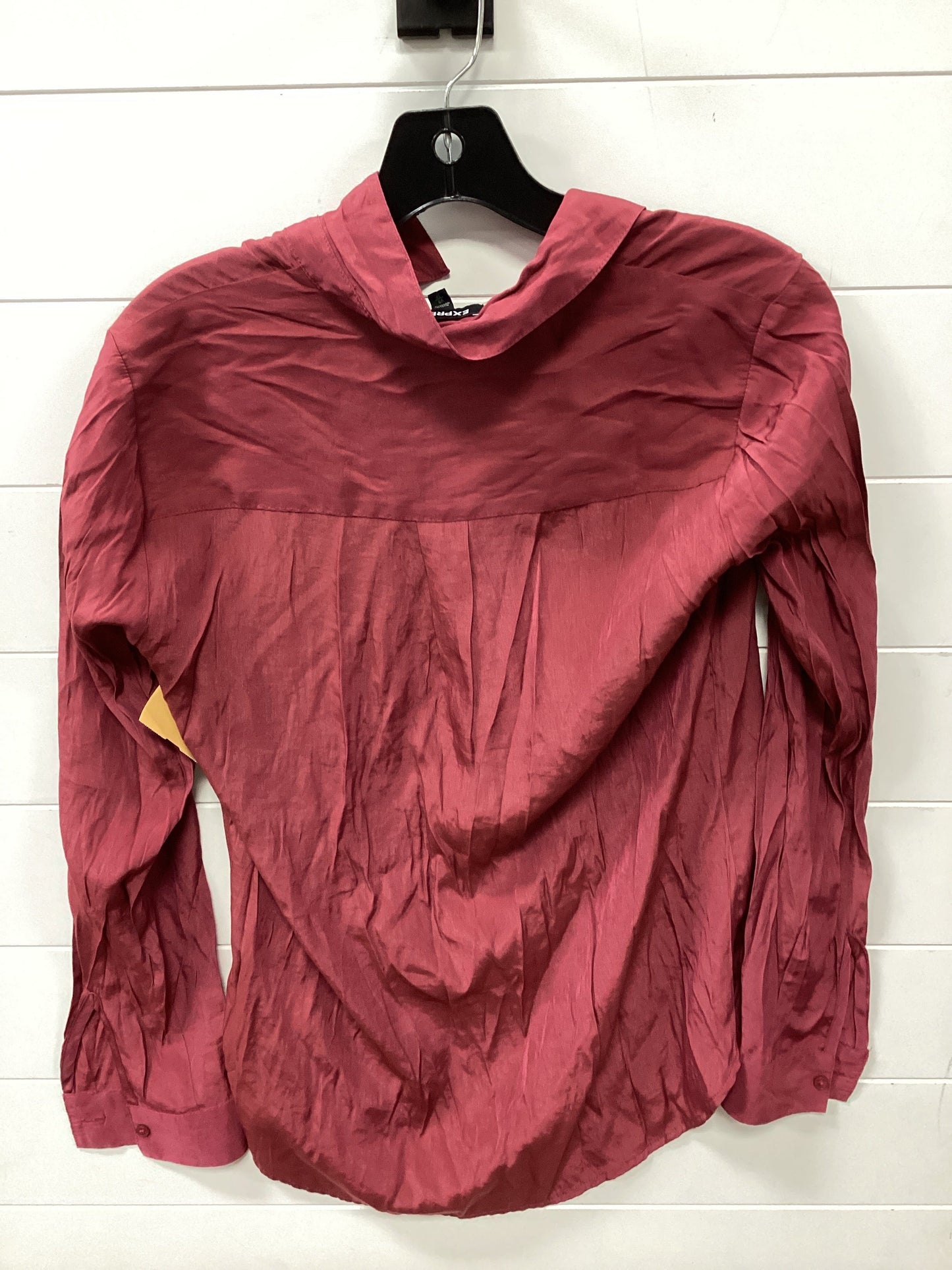 Blouse Ls By Express In Red, Size:Xs