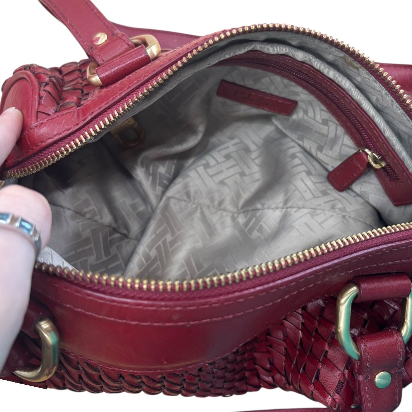 Handbag Leather By Cole-Haan In Red, Size:Medium