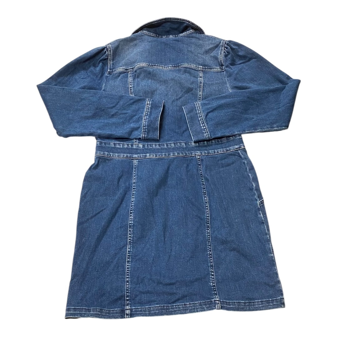Dress Casual Midi By Kut In Blue Denim, Size:L