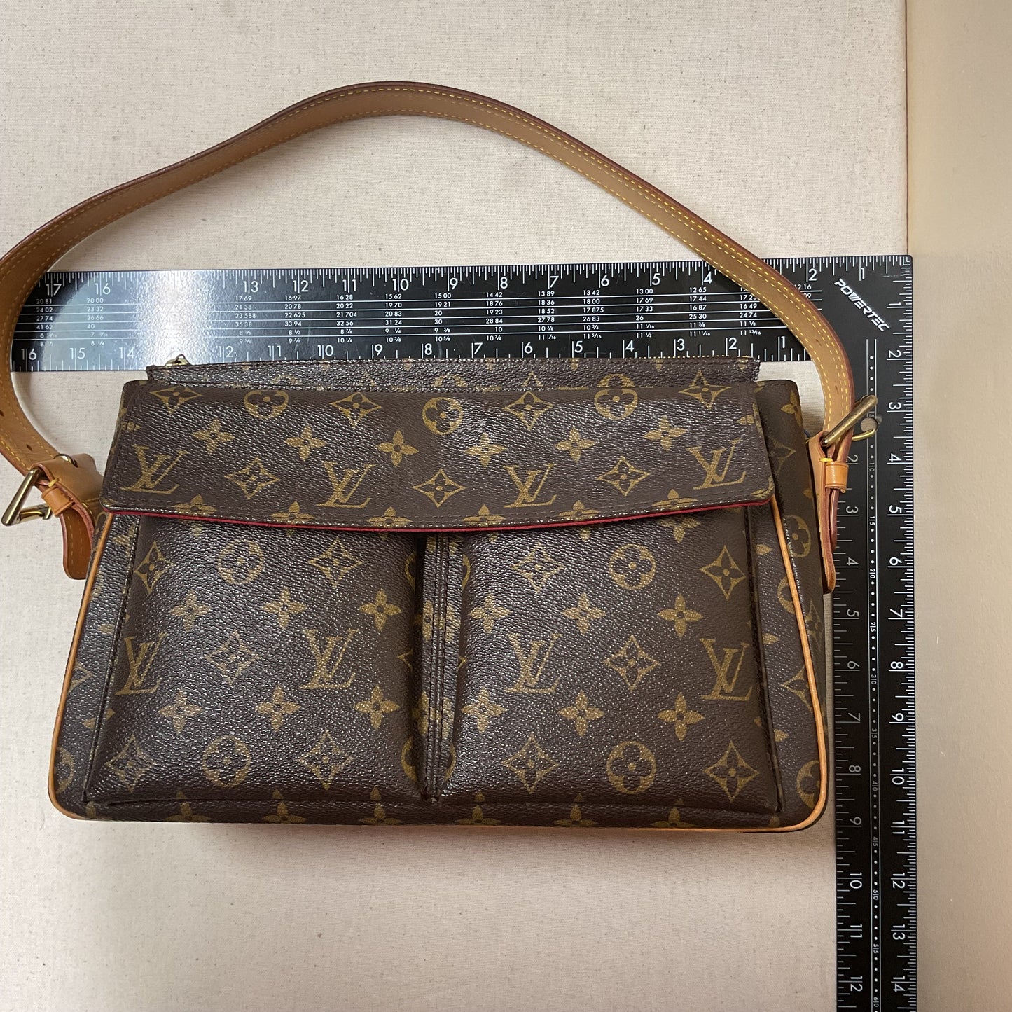 Handbag Luxury Designer By Louis Vuitton In Brown, Size:Medium