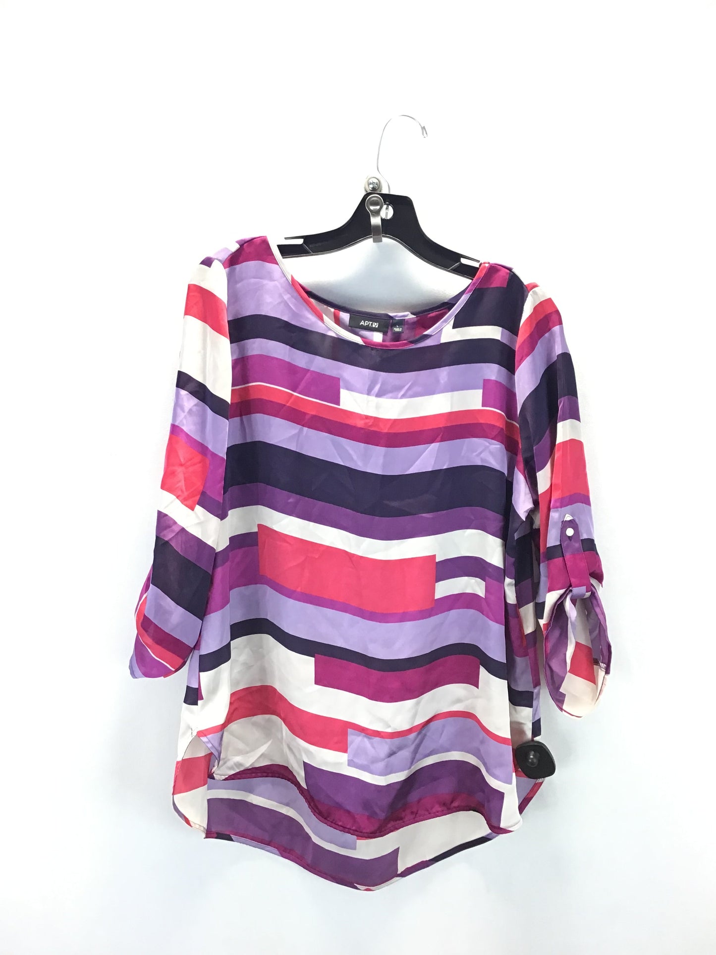 Top 3/4 Sleeve By Apt 9 In Pink & Purple, Size:L