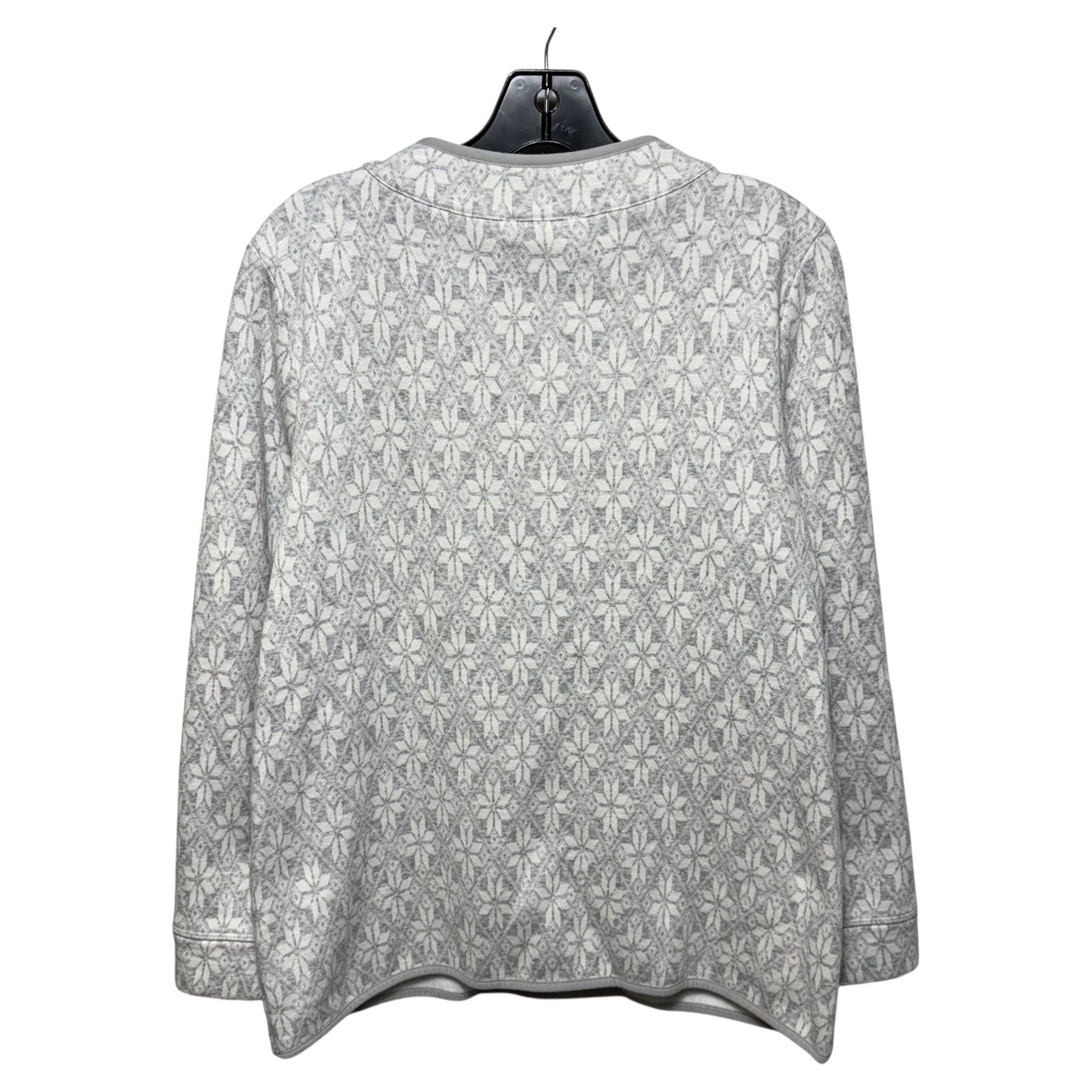 Athletic Top Long Sleeve Crewneck By Talbots In Grey & White, Size: M