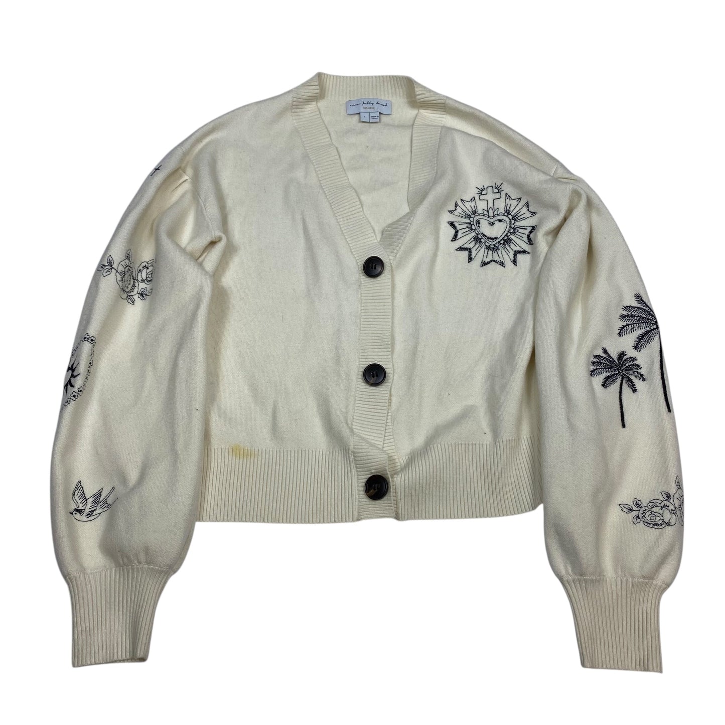 Sweater Cardigan By Never Fully Dressed In Cream, Size:Se